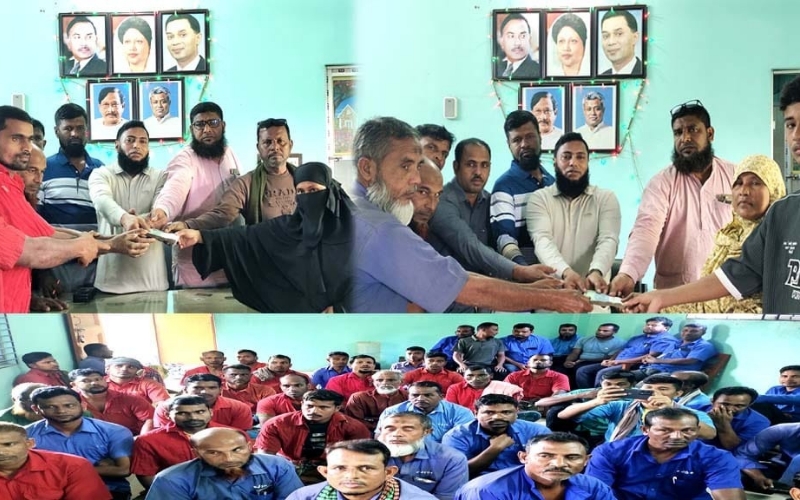 বেনাপোল স্থলবন্দর ৯২৫ এর শ্রমিকের মরণোত্তর হিসাবে ২ পরিবারের মাঝে নগত অর্থ প্রদান